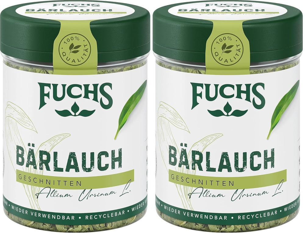 Fuchs Gewürze - Bärlauch geschnitten - würzige Schärfe für Quark-Dips, Frischkäse oder Risotto - natürliche Zutaten - 8 g in wiederverwendbarer, recyclebarer Dose