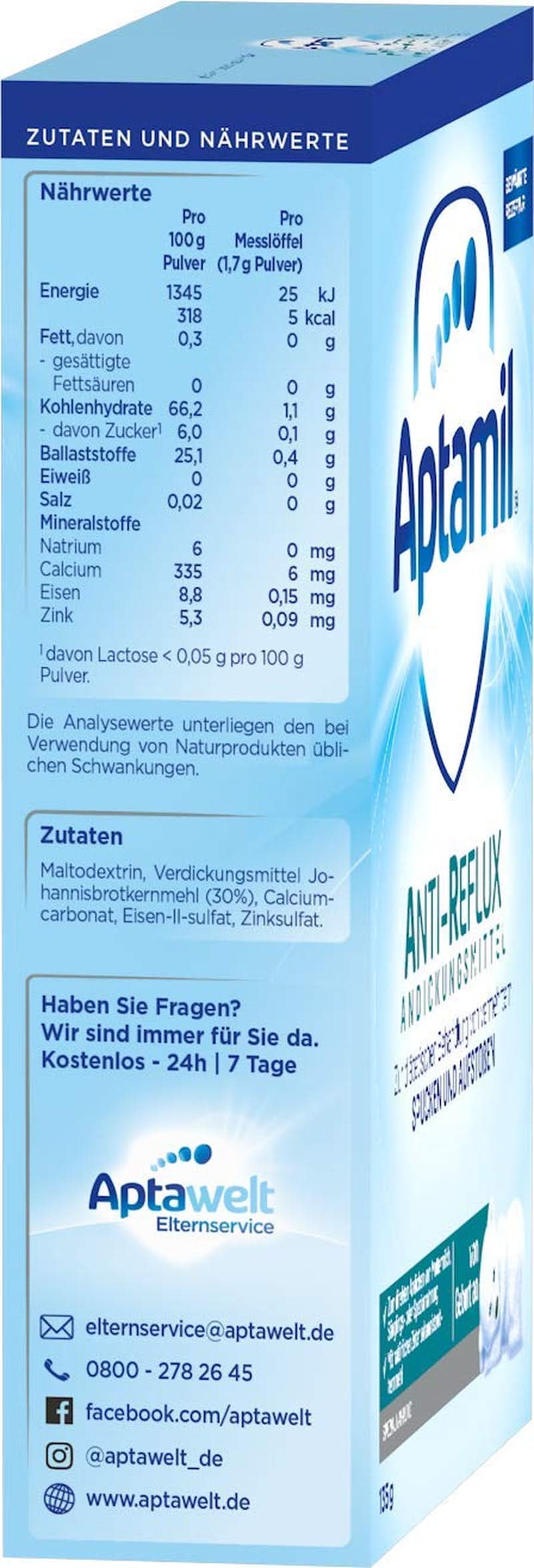 Aptamil AR Verdickungsmittel ab Geburt, 6er Pack (6 x 135 g) Mutter und Kind Naty Shop