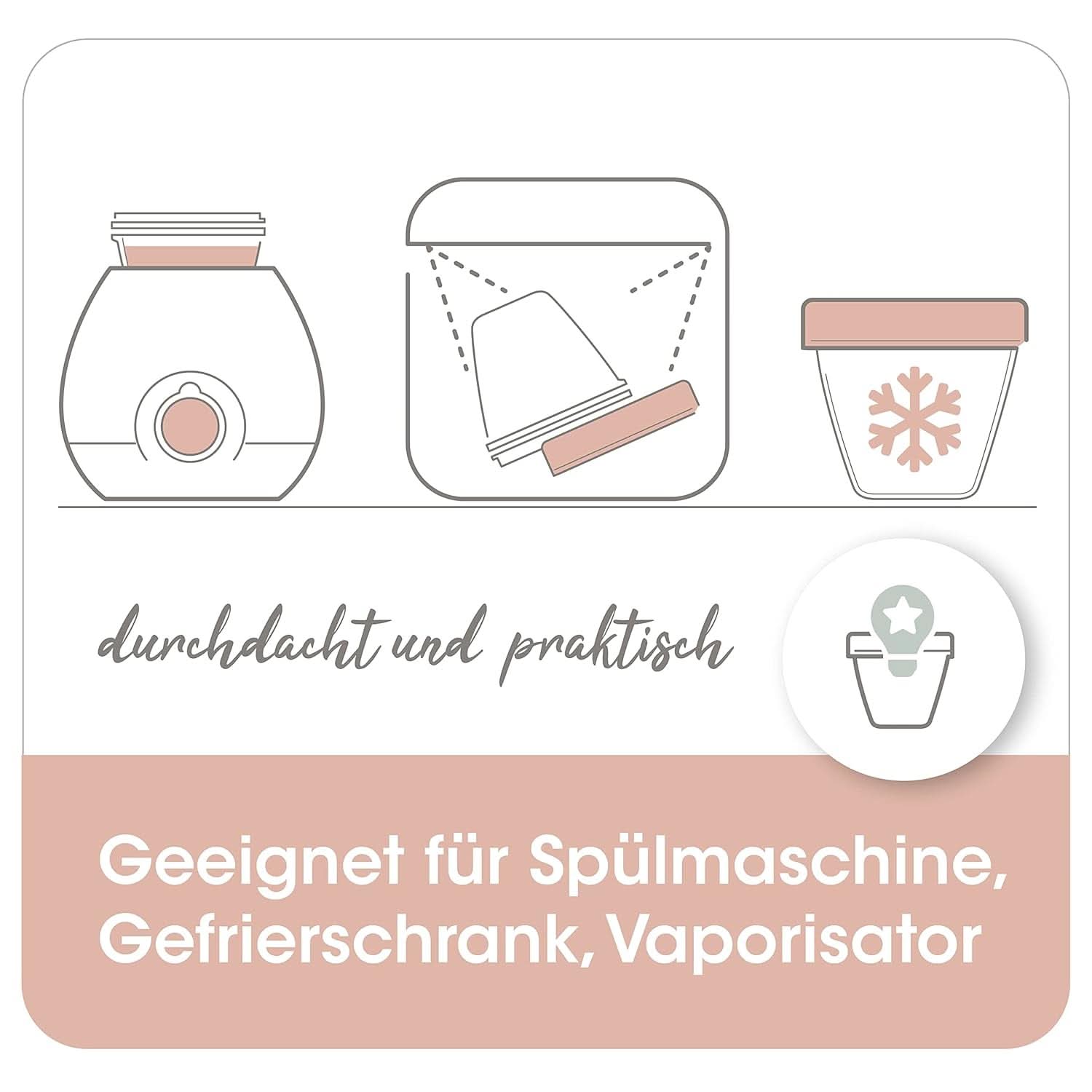 Muttermilchbehälter NIP First Moments 150 ml, 4 Stück: stapelbar und auslaufsicher Zubehör Essen und Stillen Bebe Naty Shop