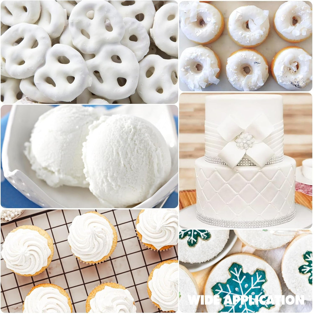 Colorant alimentar gel - 120 g coloranți alimentari concentrați pentru decorarea torturilor, copt, fursecuri, macaroane - Colorant alimentar fără zahăr pentru băuturi, decorarea torturilor, slime DIY, ou de Paște (alb)