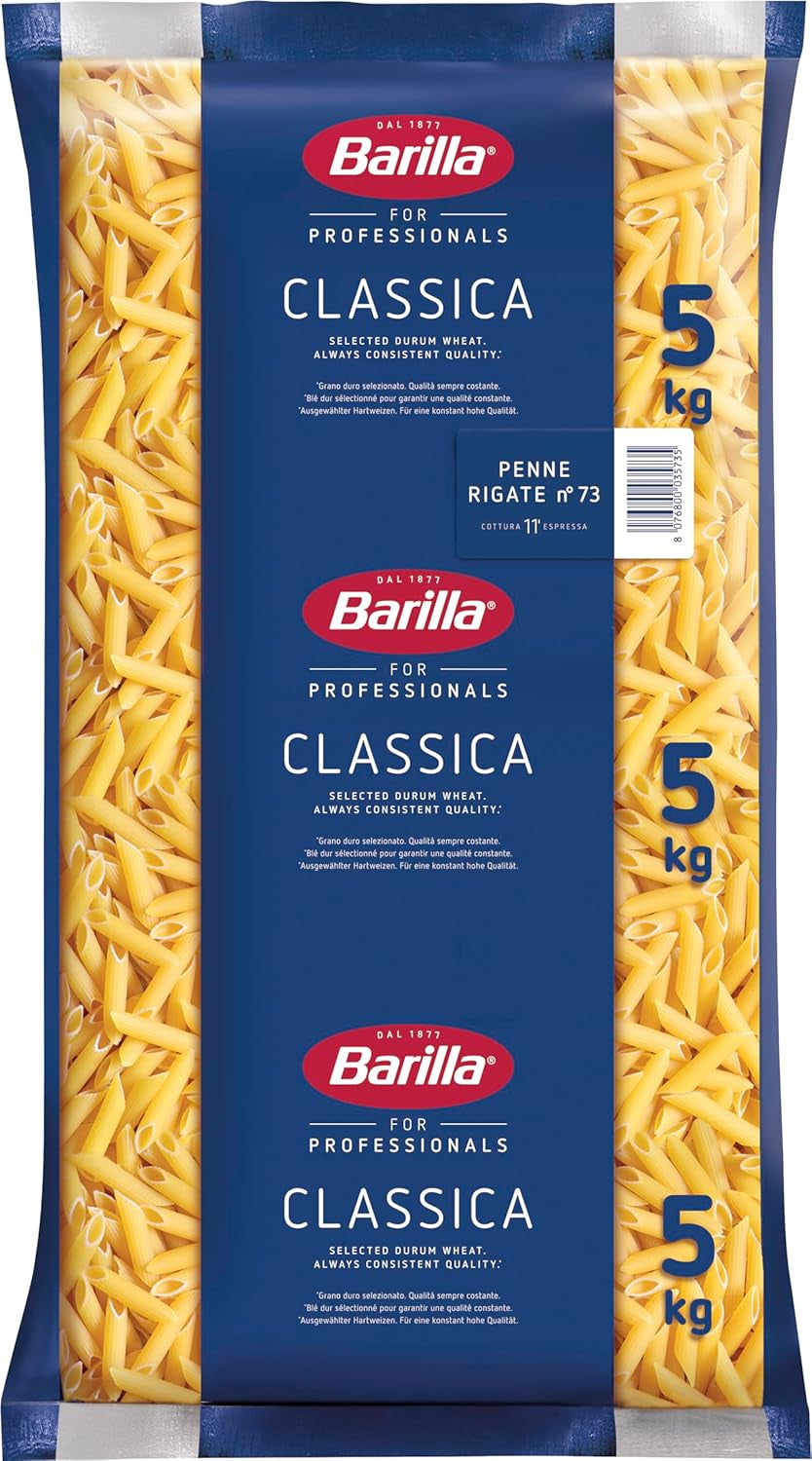 Penne Rigate Barilla Hartweizennudeln n. 73 – 1er-Packung (1x5kg)