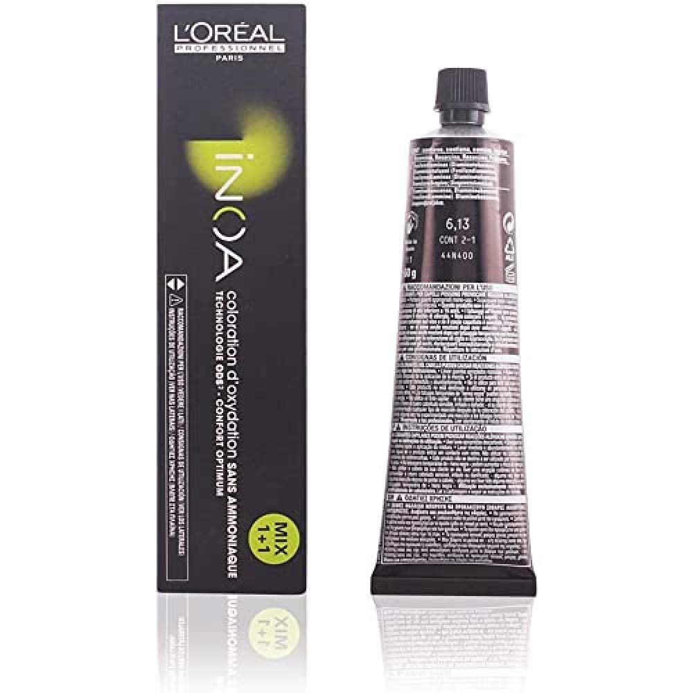 L'Oréal Professionnel INOA Colorație oxidativă fără amoniac 4 maro mediu, 1 pachet, (1x 60 ml) Vopsea pentru par Naty Shop Brun (6.13 închis Ah, blond auriu) 60 G (1 pachet)