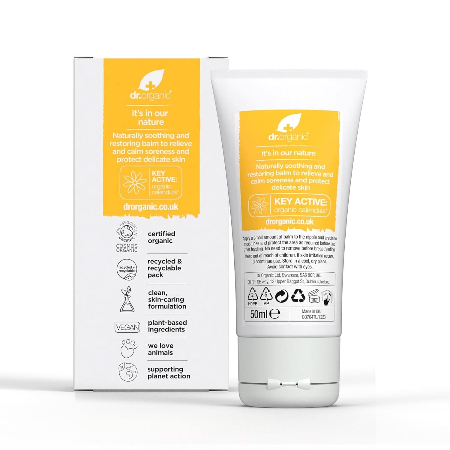 Dr Organic Brustwarzenbalsam mit Ringelblume, Lanolin, natürliche Linderung, für Wunden und rissige Brustwarzen, 30 ml Zubehör Essen und Stillen Bebe Naty Shop