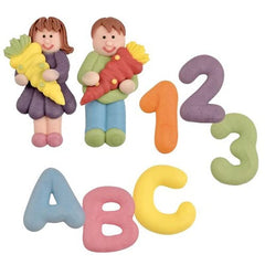 Günthart, 8 Zuckerfiguren zum Schulanfang und Buchstaben, 115 Gramm Streusel Naty Shop