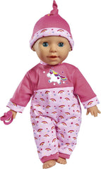 Simba 105140060 - Laura Kitzel Baby, Weichkörperpuppe mit Regenbogenstrampler, macht 25 Babylaute, 38cm, Babypuppe ab 2 Jahre