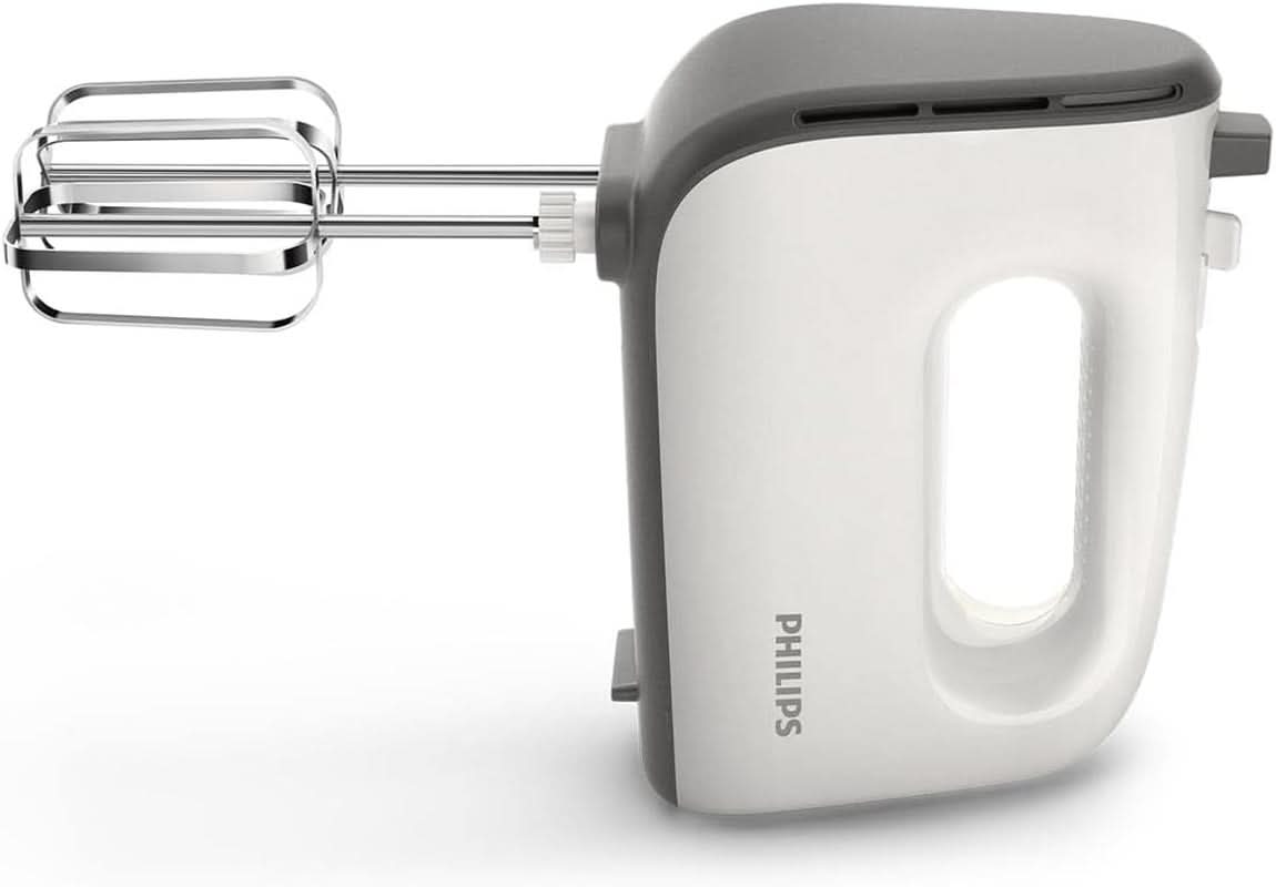 Philips Handmixer, 450 W, 5 Geschwindigkeiten plus Turbo, Weiß/Grau (HR3741/00) Bucatarie Naty Shop
