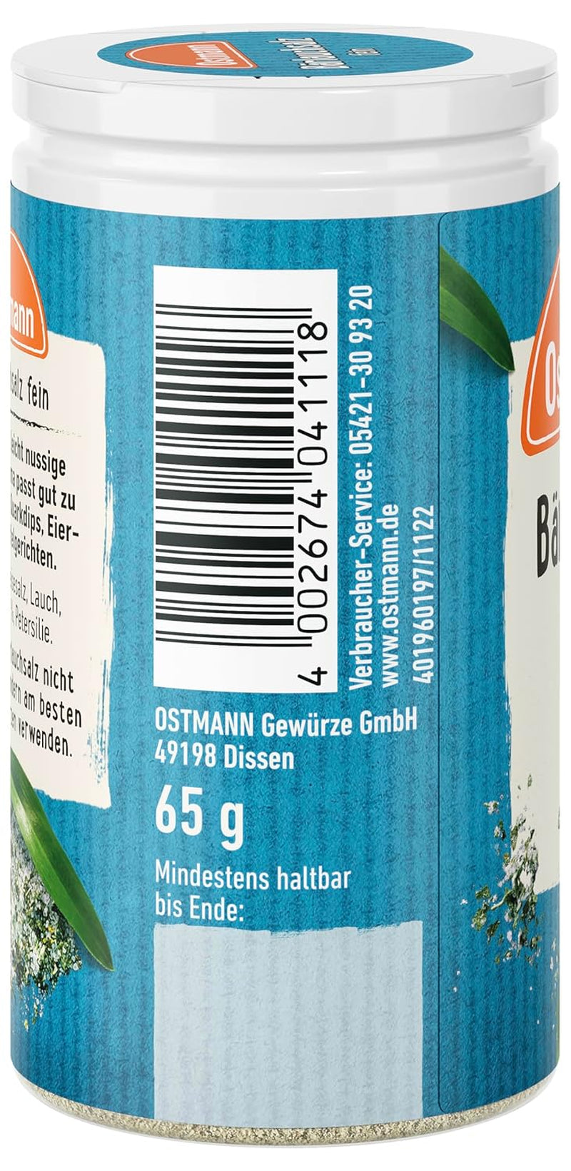 Ostmann Gewürze - Bärlauchsalz | Ideal für herzhaftes Gemüse oder Fleischgerichte. Wiederverwertbare, nachfüllbare Streudose | 65 g im Streuer