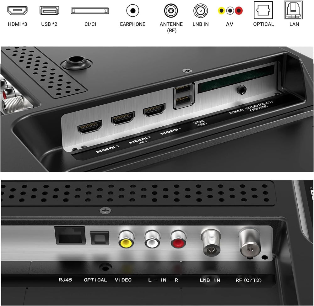 Televizor inteligent RCA VRS32HQ1, televizor LED HD de 32 inch (80 cm), cu WLAN, tuner triplu (DVB-T/T2, DVB-C, DVB-S/S2), App Store, HDMI, USB, CI/CI+, Netflix, YouTube și multe altele [RVSmart 2024]