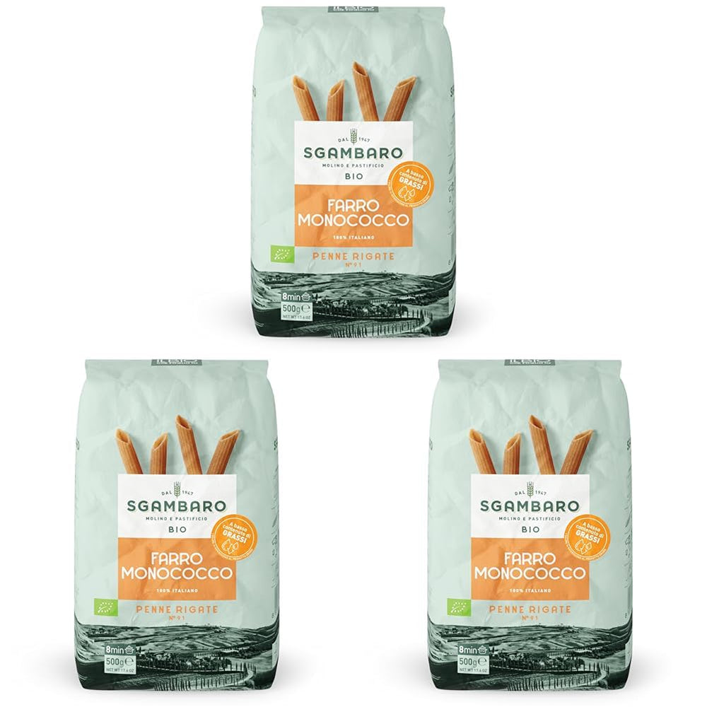 Bio-Penne-Rigate-Nudeln N.91 – 500 g Fettarme Weizennudeln – Quelle für Ballaststoffe und Proteine