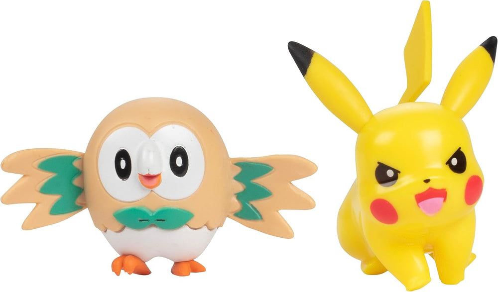 Bereit für den Pokémon-Kampf! 6-teiliges Figurenset – 11,4 cm Ash & Launching Pikachu, 5,1 cm Charmander, Rowlet, Piplup, Zorua – Offiziell lizenziert – Ostergeschenk für Kinder, Jungen, Mädchen. Actionfiguren Naty Shop