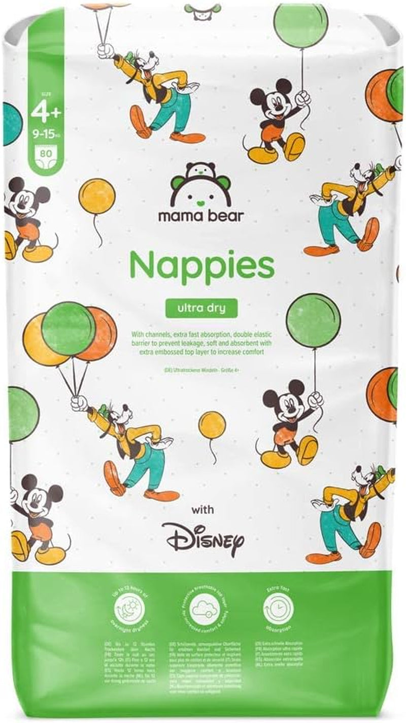 Amazon-Marke: Mama Bear Disney Ultra Dry Windeln, Größe 3 (4–9 kg) – Monatsbox, Weiß, 172 Stück (2 Packungen mit 86 Stück)