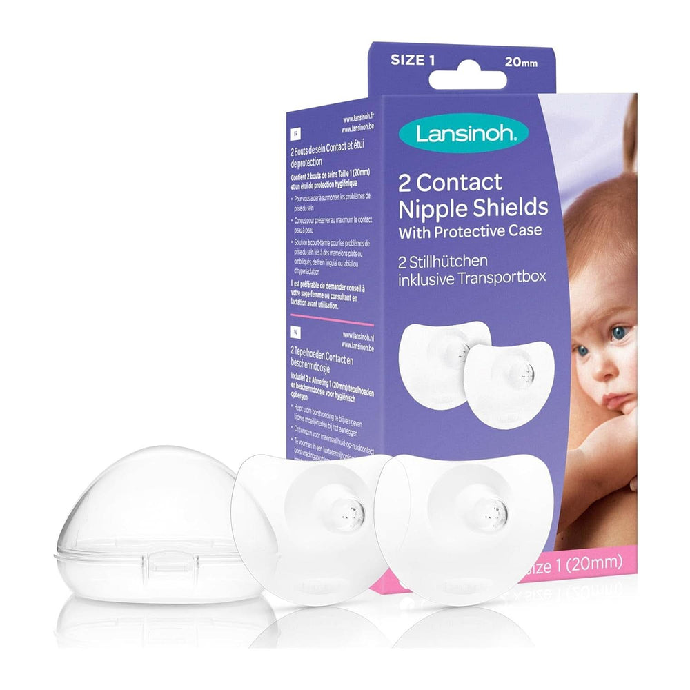 Lansinoh Stillhütchen 20 Mm (Größe 1), 2 Stück inkl. Aufbewahrungsbox - Angenehmes Tragegefühl - Trotz Anlegeschwierigkeiten Weiter Stillen Zubehör Essen und Stillen Bebe Naty Shop