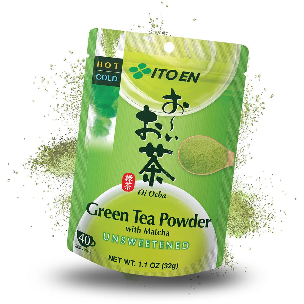 ITO EN Oi Ocha Ceai verde instant în pudră cu matcha – Ceai verde matcha neîndulcit din Japonia – 1 x 32 g