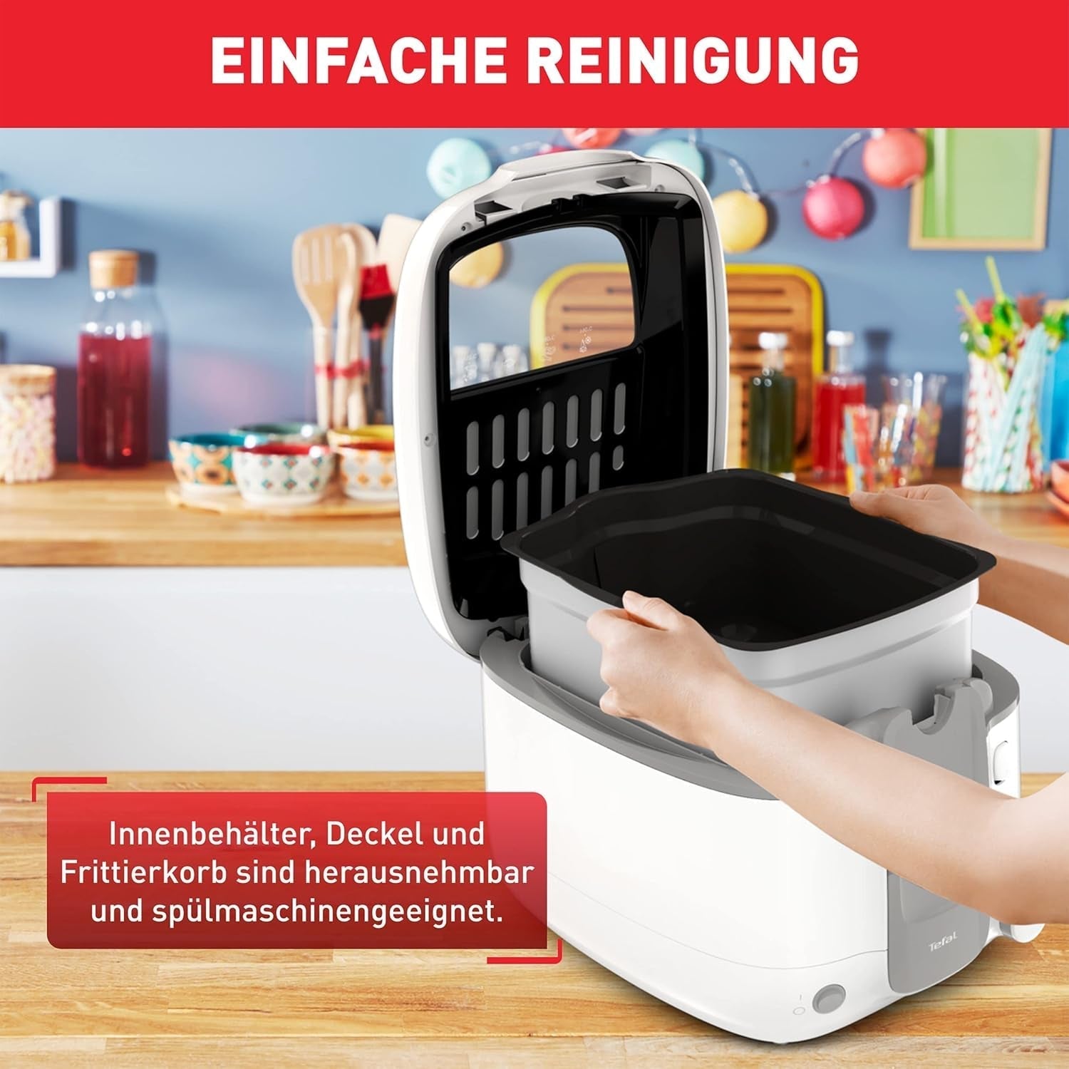 Tefal Super Uno Access Fritteuse, Fassungsvermögen 2,2 l, spülmaschinenfeste Teile, Geruchsfilter. Haushaltsgeräte Naty Shop