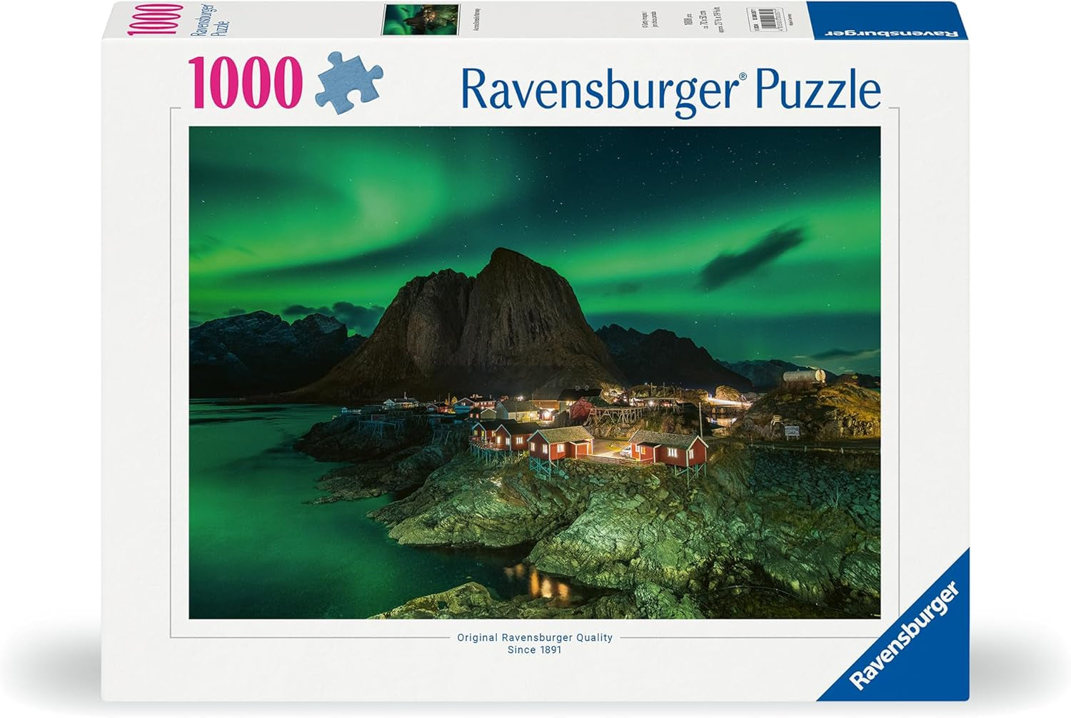 Ravensburger Puzzle 12000357 1000 piese - Aurora Boreală Norvegia, Luminile Nordului peste Hamnoy - Puzzle pentru adulți și copii de la 14 ani, Puzzle cu motive norvegiene, [Exclusiv la Amazon] Puzzle Naty Shop