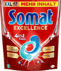 Somat Excellence 4In1 Caps (141 Caps), schnell auflösendes Geschirrspülmittel Naty Shop Kitchen Detergents