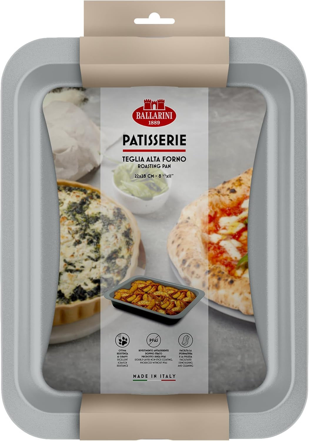 Ballarini, Backform, verschiedene Modelle Formen und Backbleche Naty Shop Grau Hohes Backblech 22 x 28 cm