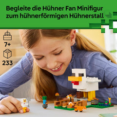 LEGO Minecraft Hühnerfarm - Spielzeug zum Bauen mit Hühner Fan Minifigur, Baby Zombie und Fuchs Figuren - Set mit Minecraft Figur - Gamer Geschenk für Jungen und Mädchen ab 7 Jahren - 21585