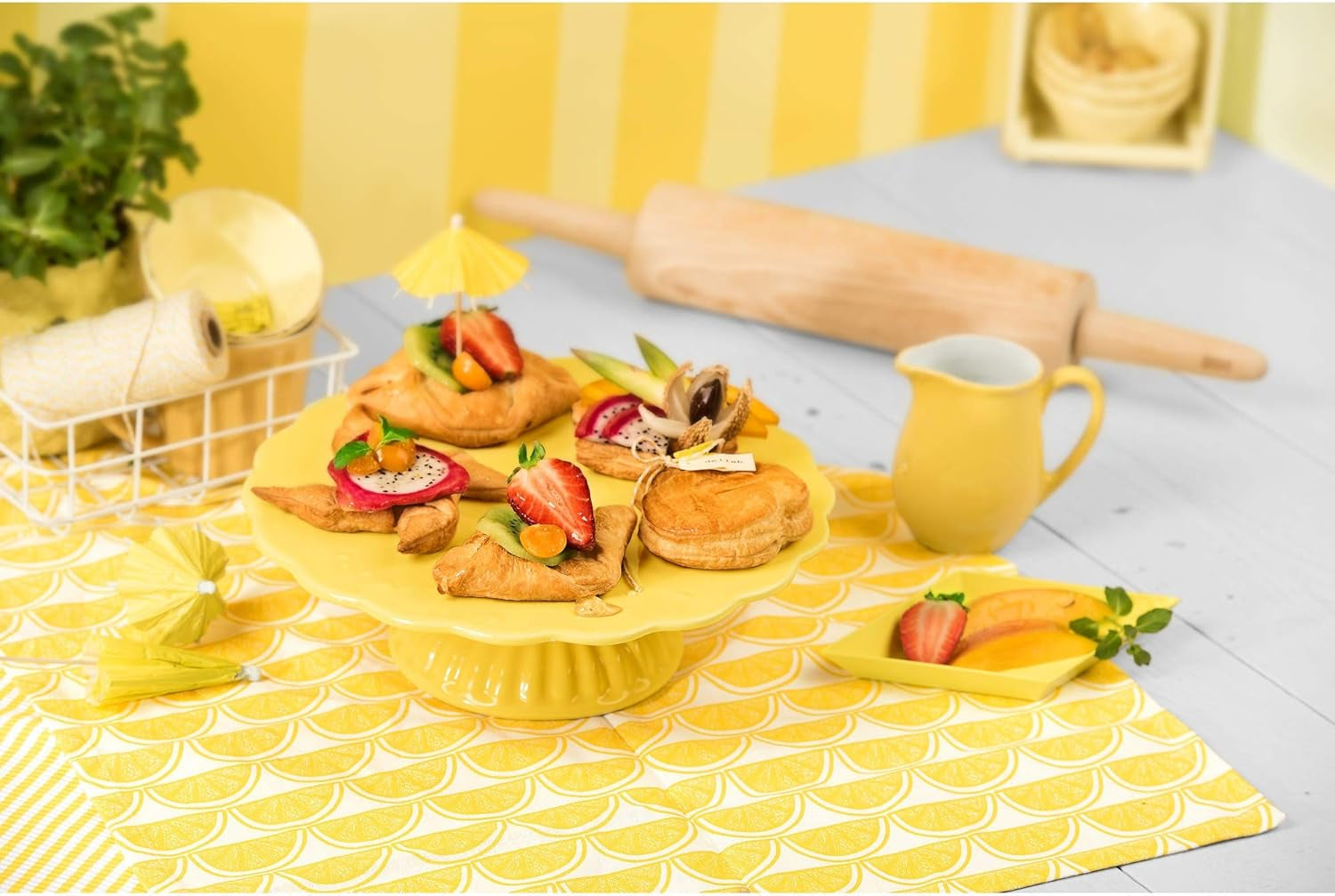 Original Kaiser Classic Nudelholz 47 x 6,5 cm, Teigroller, Wellholz, Buchenholz, Leichtlauf-Gleitlager, breite Ausrollfläche, Beige