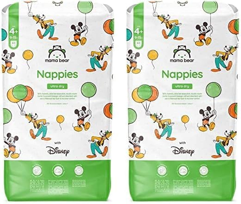 Amazon-Marke: Mama Bear Disney Ultra Dry Windeln, Größe 3 (4–9 kg) – Monatsbox, Weiß, 172 Stück (2 Packungen mit 86 Stück)