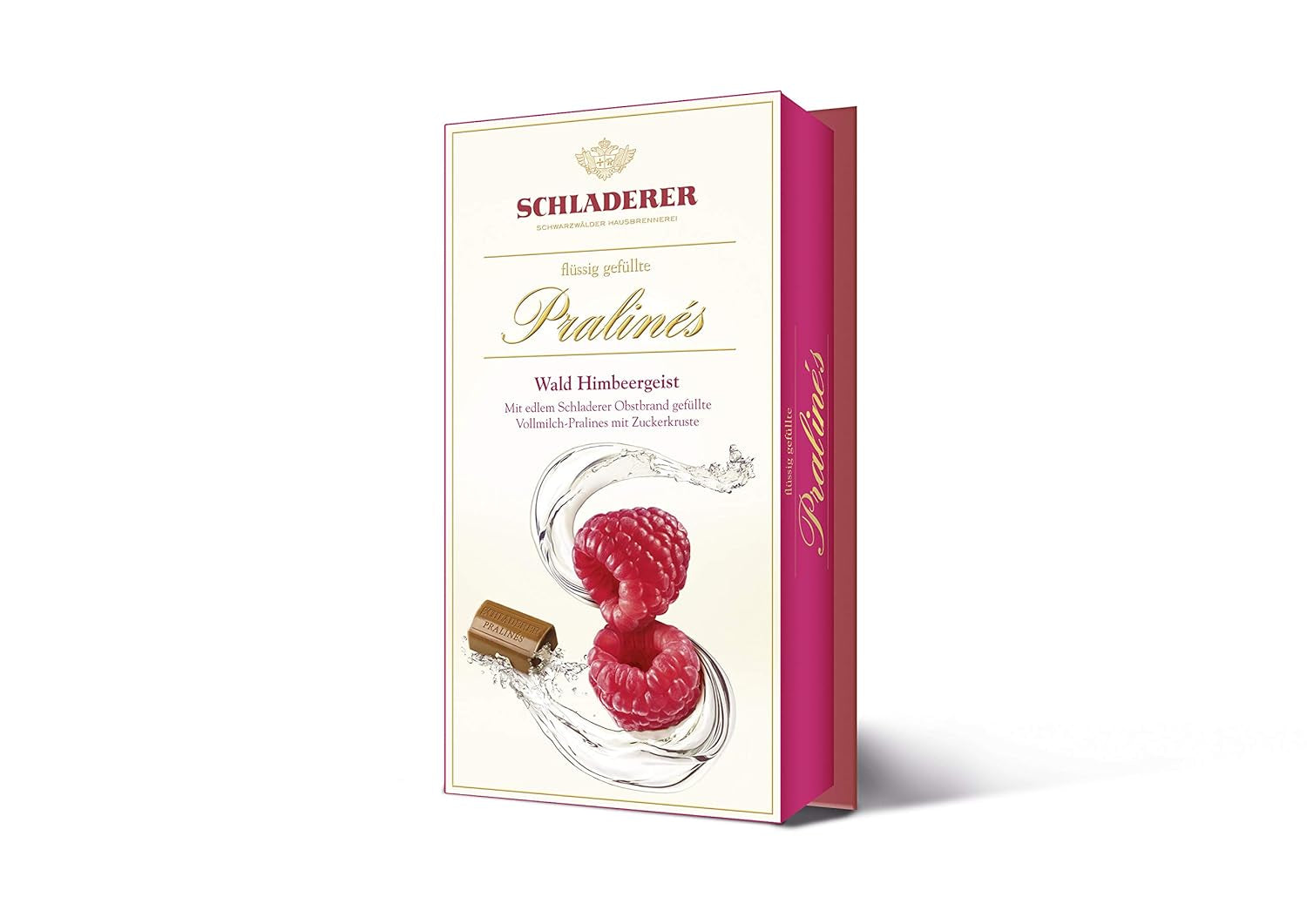 RCP Schladerer Pralinen mit Himbeergeist, Milchschokolade, Zuckerkruste, flüssige Füllung, enthält Alkohol, tolles Geschenk, 2 x 127 g