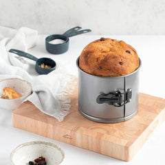 Panettone-Form, abnehmbar, Kohlenstoffstahl, antihaftbeschichtet, Durchmesser 16 cm, Volumen 2 Liter. Backformen und Tabletts Naty Shop