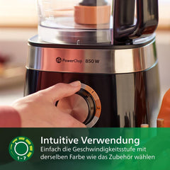 Philips Kompakte Küchenmaschine – 850 W, 31 Funktionen, 2,1-Liter-Behälter, Powerchop, Edelstahlklinge (HR7530/10) Kitchen Naty Shop