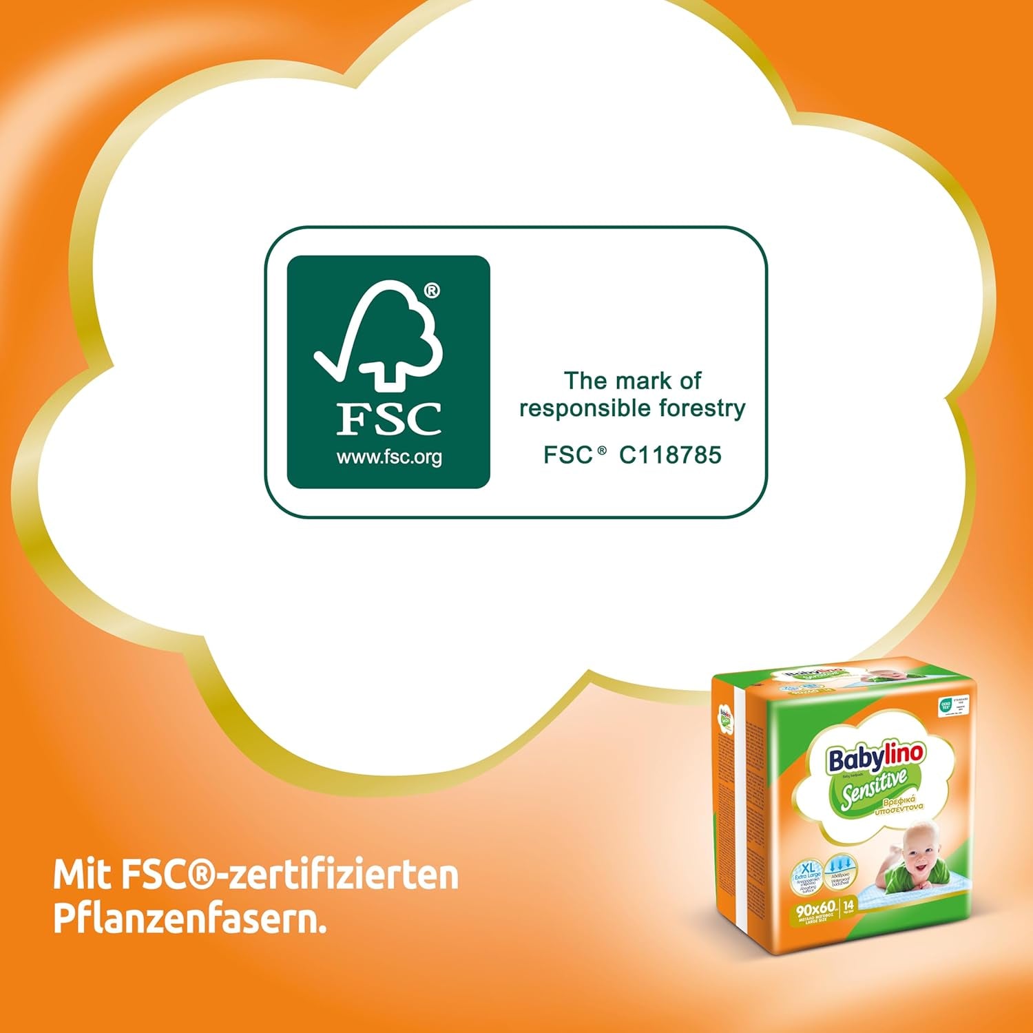 Sensitive Feuchttücher, 90 x 60 cm, extra saugfähig, 14 Stück