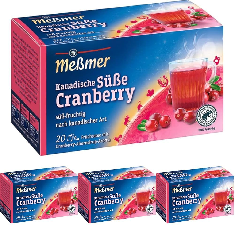 Ceai Meßmer Ländertee | Fructe de pădure nordice | 20 pliculețe de ceai | Fără gluten | Fără lactoză | Vegan