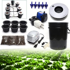 Hydroponisches System DWC 5-Gallonen-Hydrokultur-Anbausystem-Kit 20 l x 7 Eimer Hydrokultur-Anbausystem für den Innenbereich, Multi-Barrel-Hydrokultur-Maschinen-Tropfbewässerungssystem