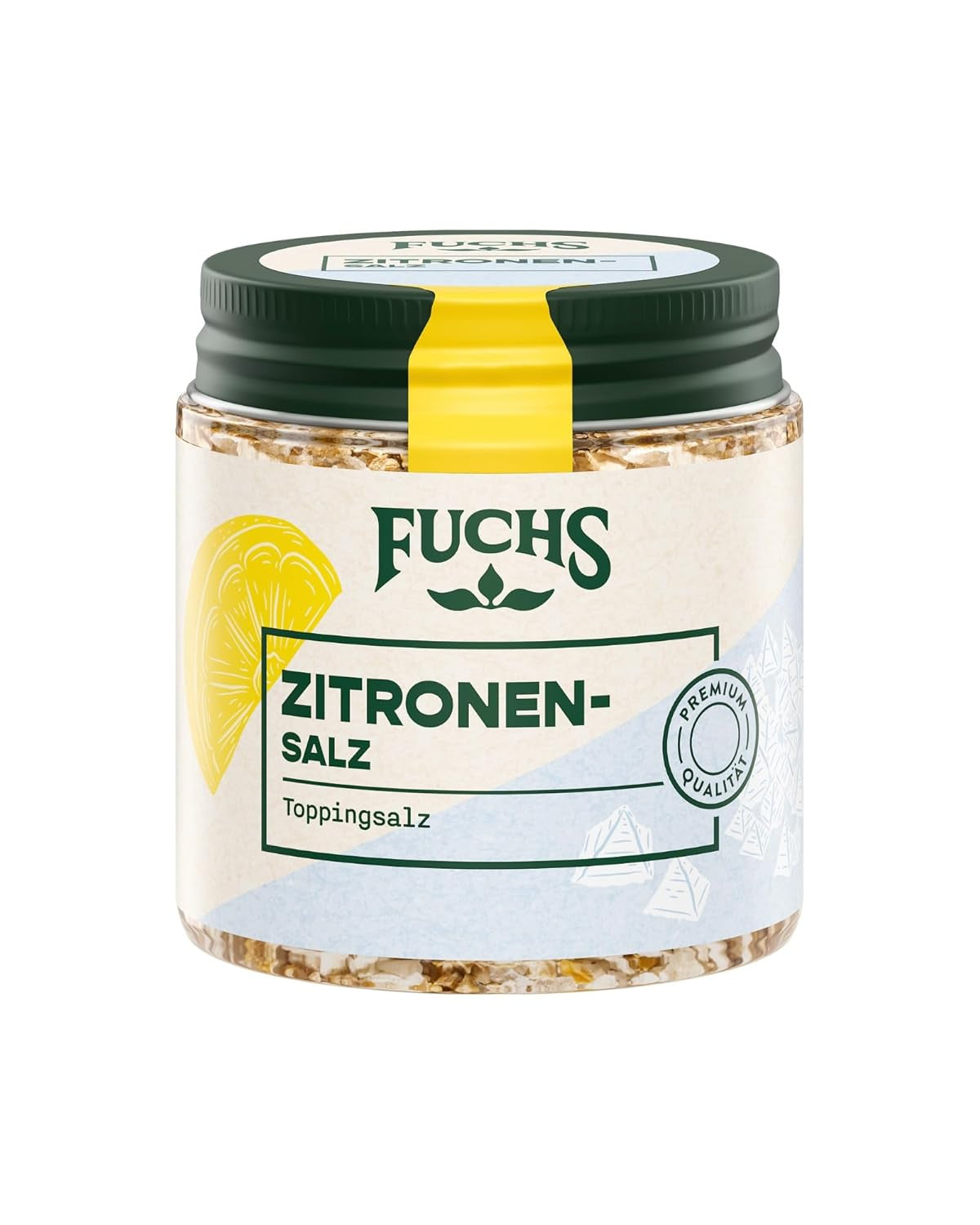 Fuchs Gewürze - Citronensalz | Toppingsalz mit Pyramidenflocken & Zitrone | Knusprige Verfeinerung für Fisch und Gemüse | Zitronensalz in Premium-Qualität | 60 g im wiederverschließbaren Gewürzglas