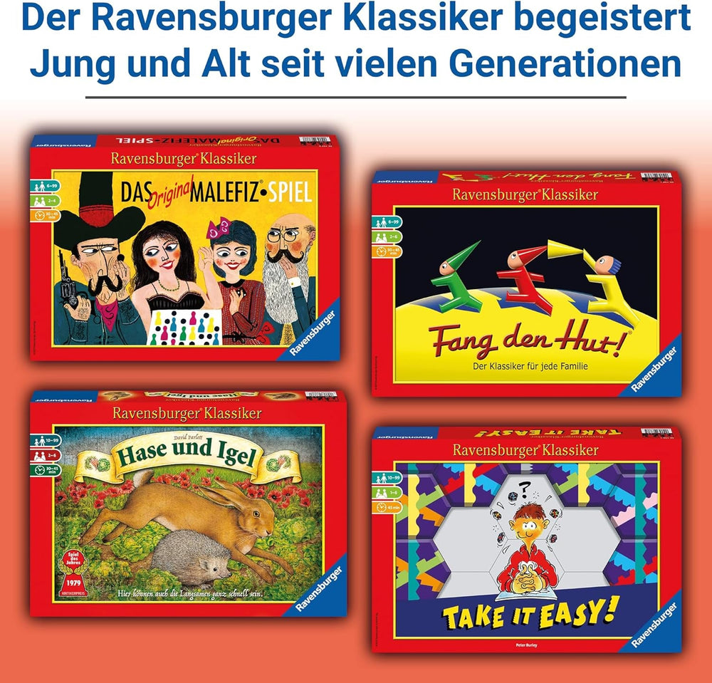 Ravensburger 26737 - Jocul original Malefiz - Joc de familie pentru 2-4 jucători, clasic Ravensburger pentru vârste de la 6 ani în sus