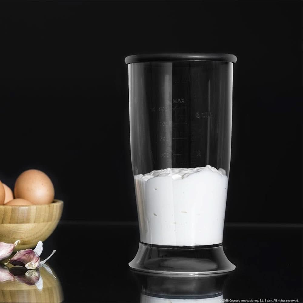 Cecotec Handmixer Powergear 1500 – Klingen aus Titanbeschichtung, 21 Geschwindigkeitsstufen, 1500 W, inklusive Glas mit Deckel. (Schwarz Und Edelstahl, XL) Kitchen Naty Shop