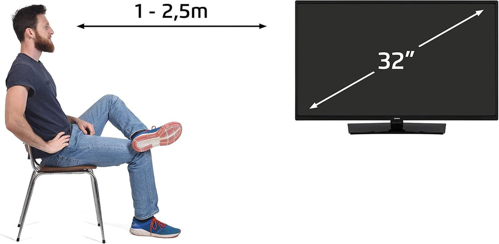 Lenco LED-3263BK (V2) - Televizor inteligent Android de 32 de inci, negru - Imagini strălucitoare, streaming flexibil și Chromecast integrat - HD-Ready, HDR, Wi-Fi, Bluetooth - Ideal pentru acasă și în deplasare
