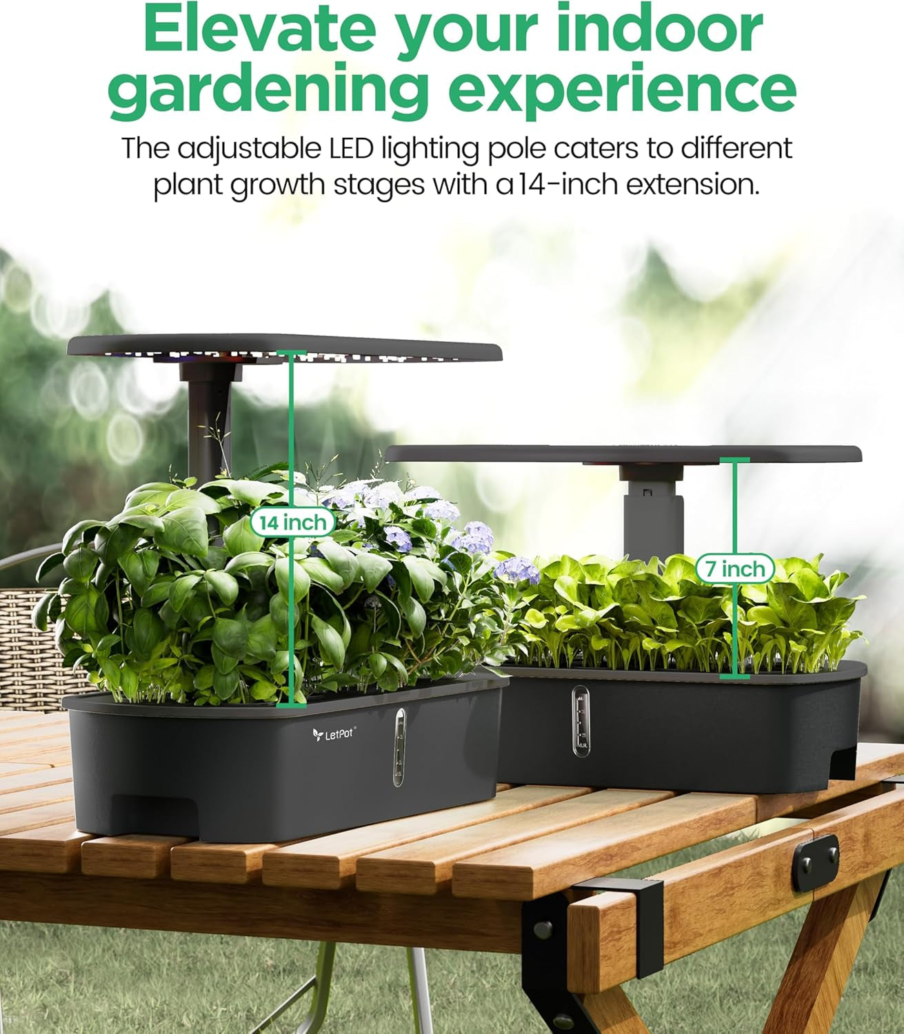 LPH-Air Hydroponic Grow Systems Kits WiFi gesteuert durch App 24W Smart Indoor Garden Grow Light Vollspektrum 10 Kapseln Pflanzgefäß Indoor Gardening Geschenkset
