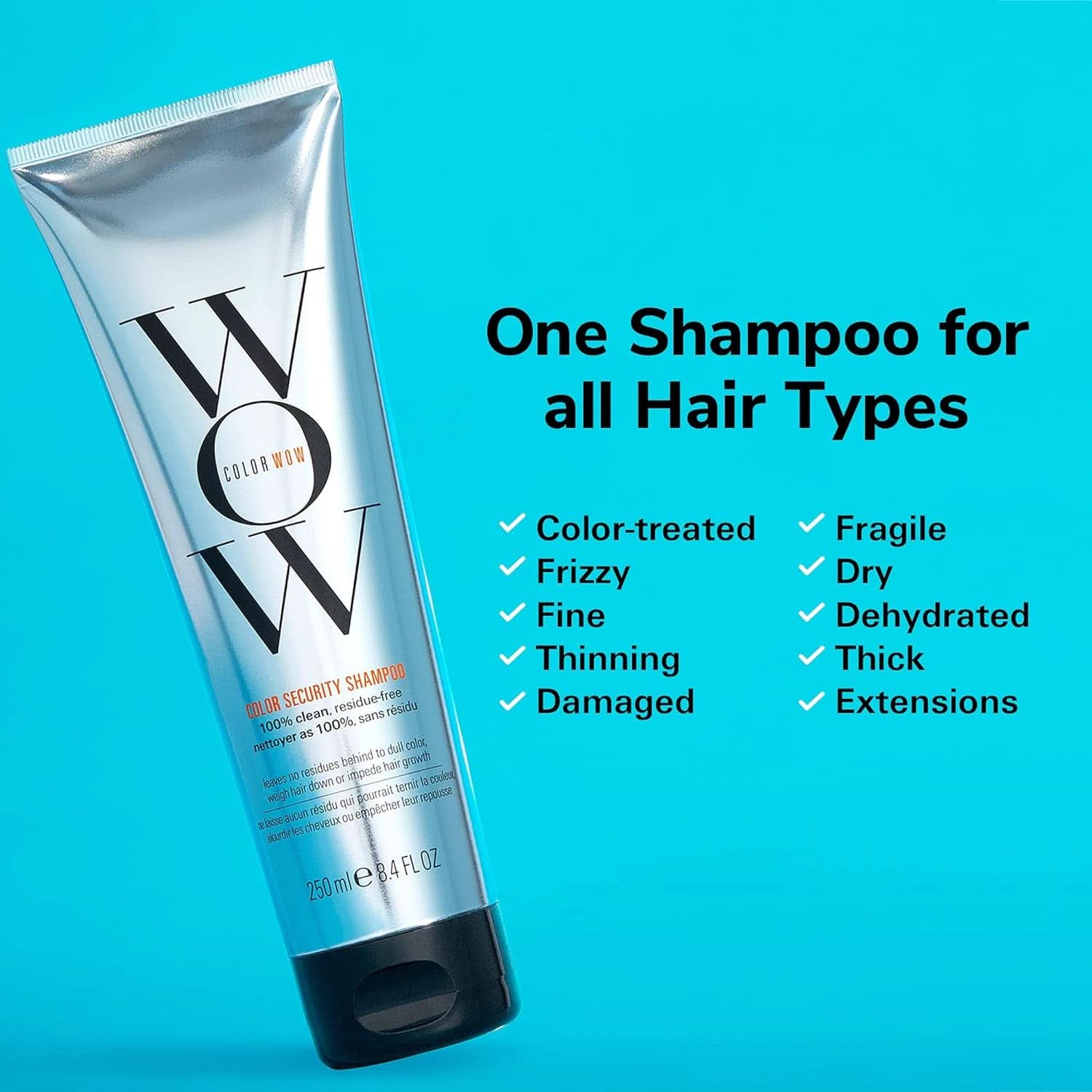 Wow Color Shampoo, șampon de îngrijire a culorii fără silicon și fără sulfat pentru păr vopsit, 250 ml Duș și baie Naty Shop