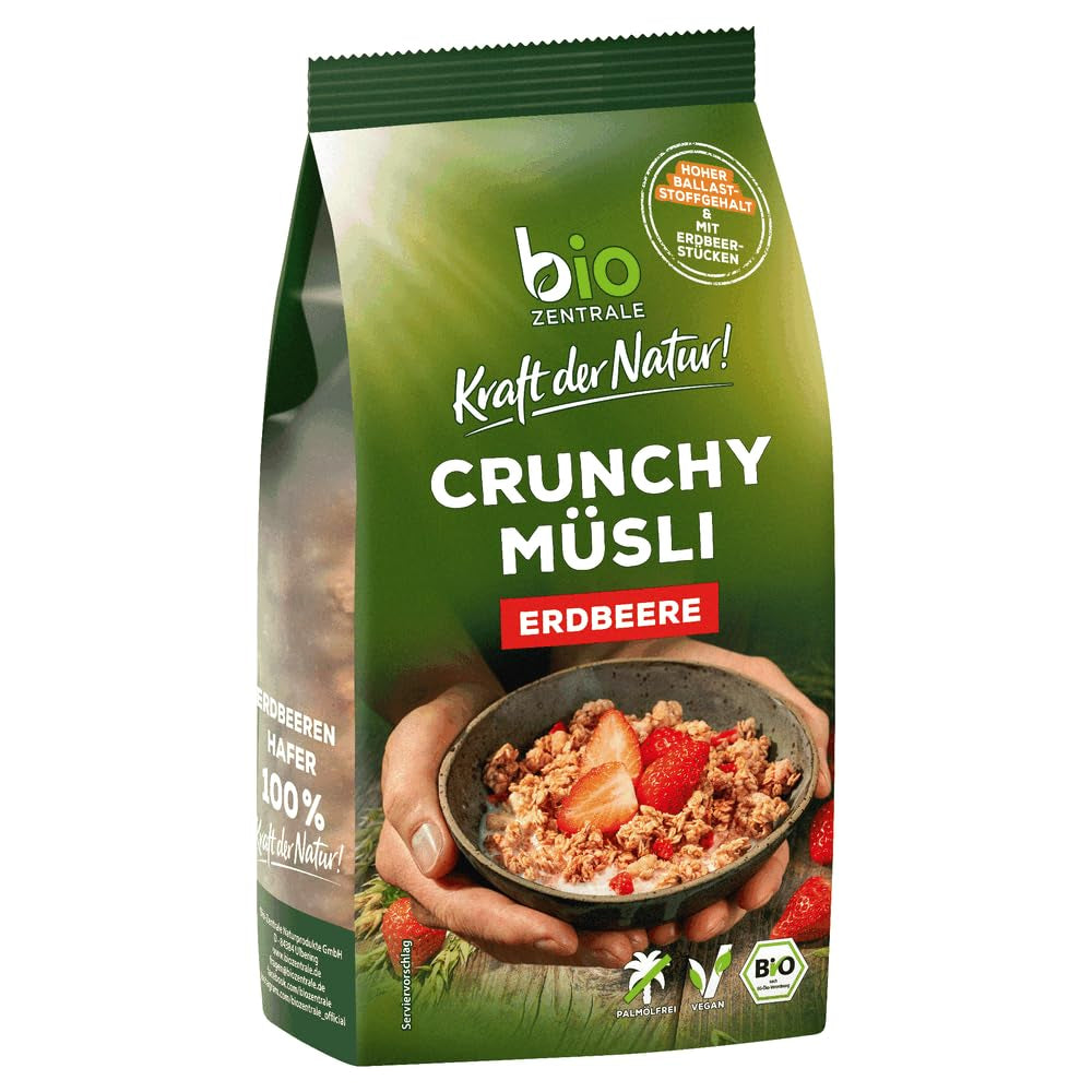 Knuspriges Müsli mit Beeren Biozentrale | 375 g Bio-Müsli | Ideal zum Frühstück und für die Tasse Müsli zum Mitnehmen | Eine Alternative zu Müsliriegeln