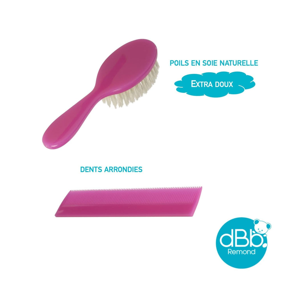 dBb-Remond 315008 Perie și pieptene din plastic Roz Transparent Copii - Baie si Skincare Naty Shop