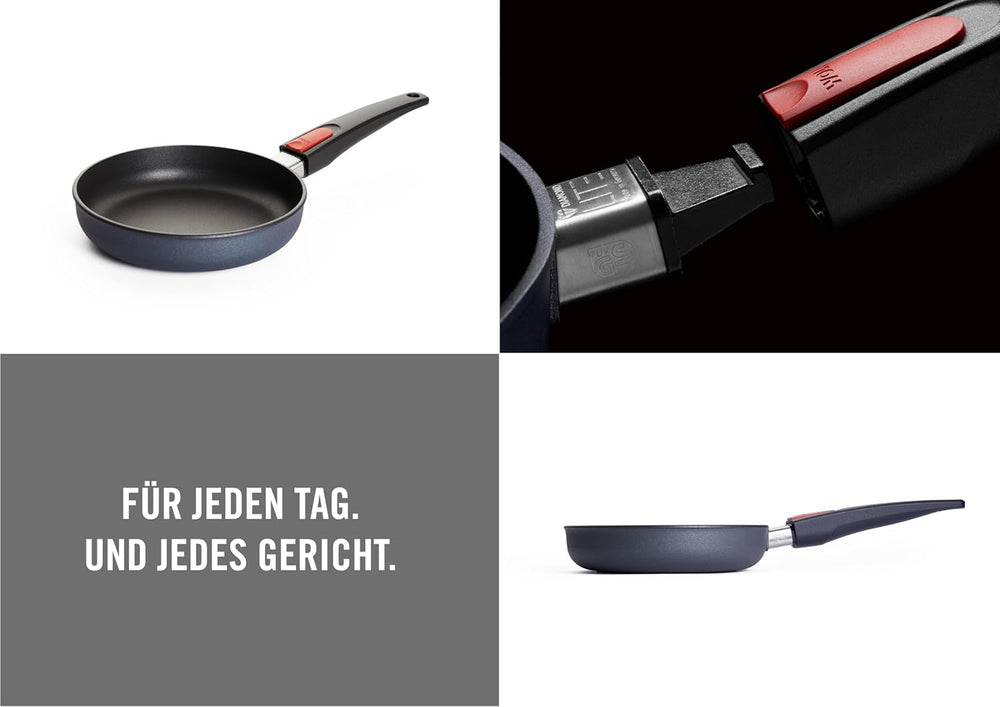 Woll Diamond Lite flache Pfanne - Induktion -, Ø 20 cm, 5 cm Höhe, mit abnehmbarem Griff - für alle Herdarten geeignet, Aluminiumguss, antihaftbeschichtete Töpfe und Pfannen Naty Shop