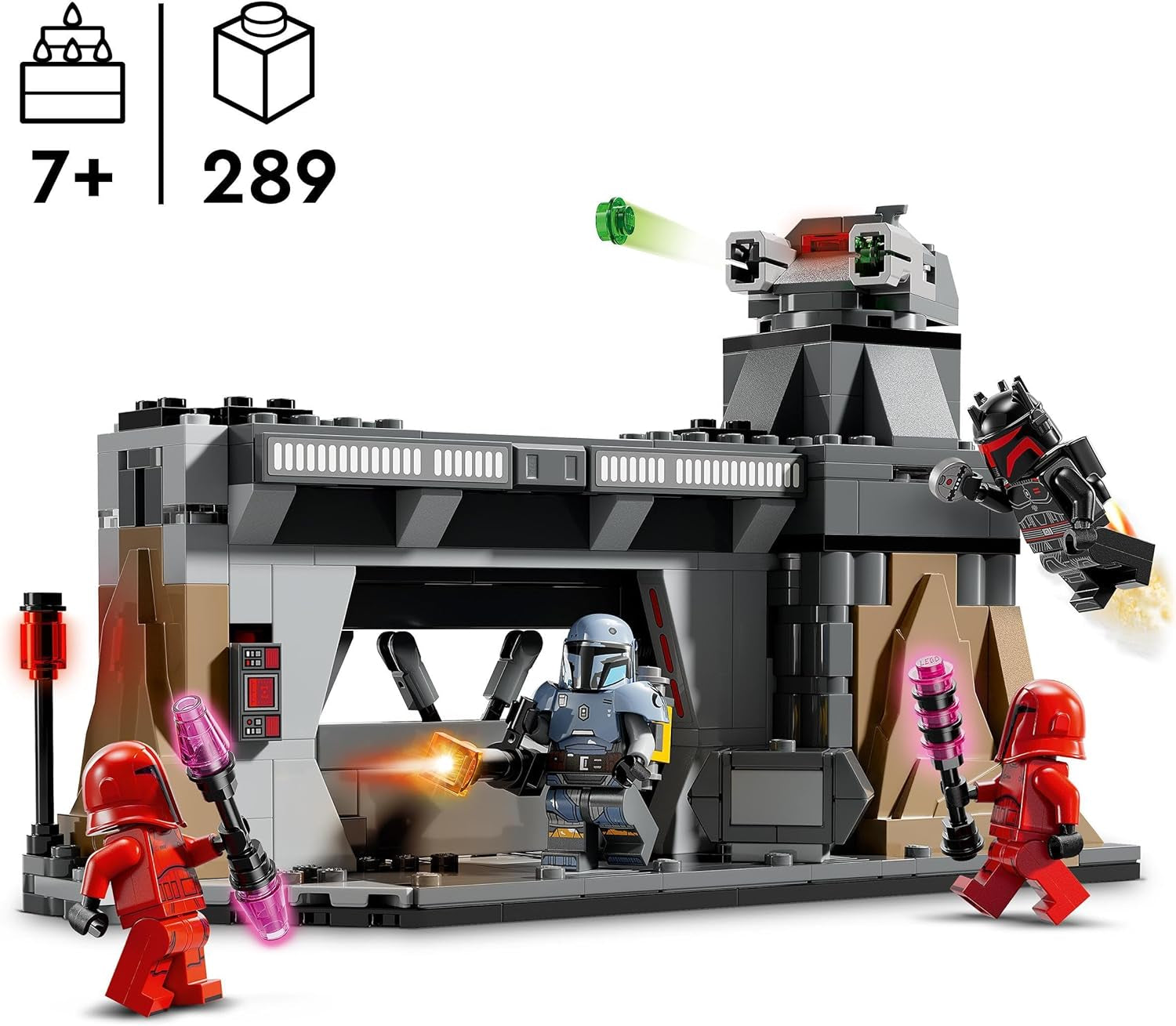 LEGO Star Wars: Das Mandalorianer-Duell zwischen Paz Vizsla und Moff Gideon, Bauspielzeug zum Sammeln für Kinder, Geschenkidee für kreative Jungen und Mädchen ab 7 Jahren, Mandalorianer-Spielzeug 75386 Bausets Beuche den LEGO-Store