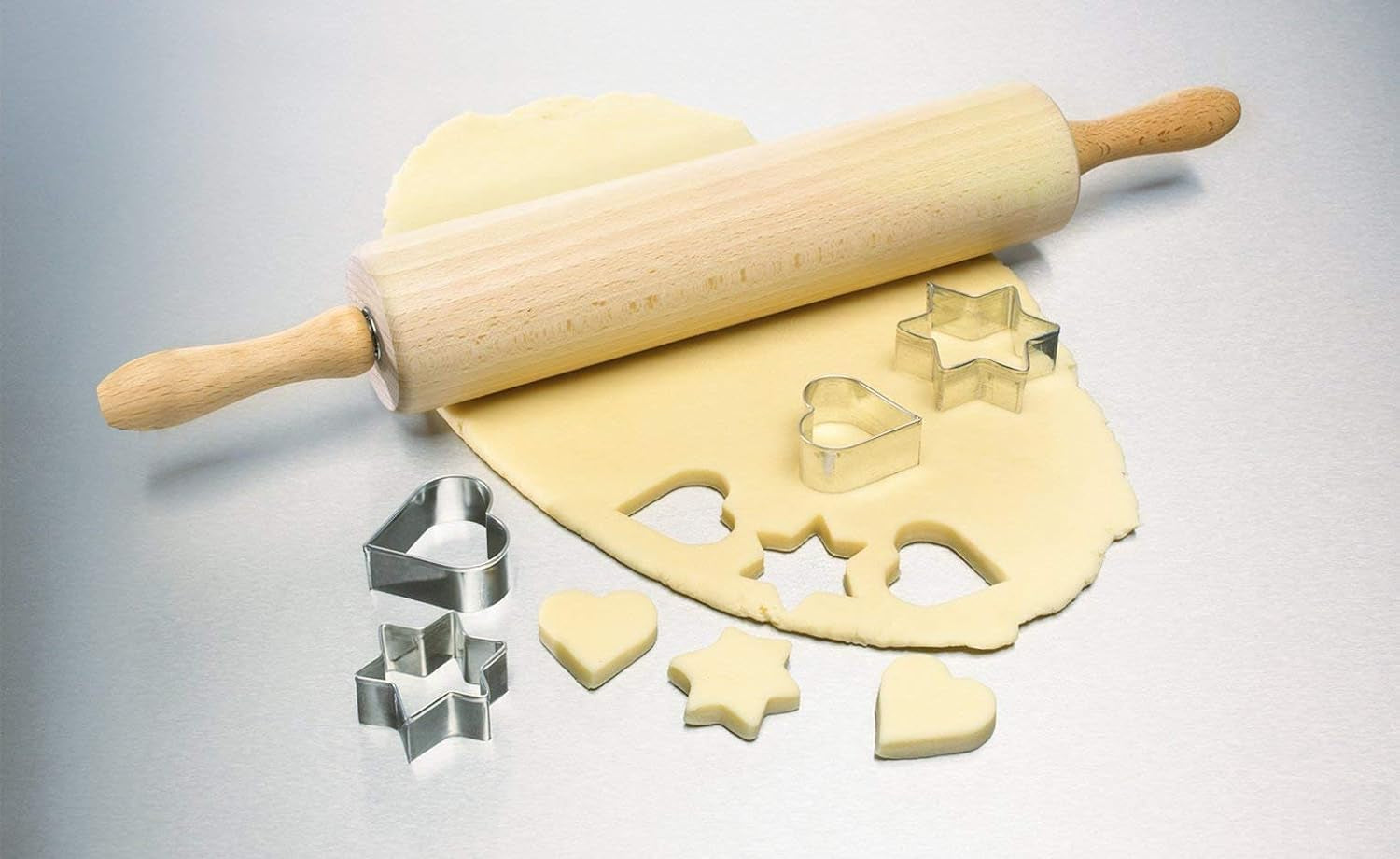 Dr. Oetker Profi-Holzteigrolle – Hochwertiges Buchenholz, Ergonomischer Griff, 440x60x60 mm, 2 Jahre Garantie, Holzbraun