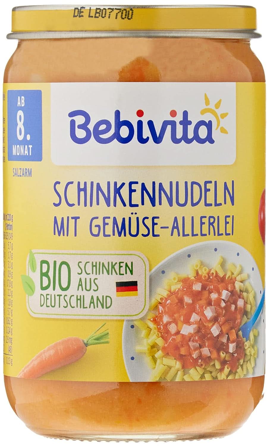 Menüs ab 8 Monaten Spaghetti Bolognese, 6er-Pack (6 x 220 Gramm), mittelgroß Mutter und Kind Naty Shop