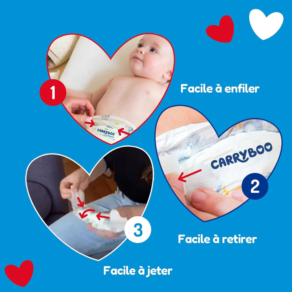 - Windelgröße 4 (7-18 kg) – gesund und extrem saugfähig – 12 Stunden auslaufsicher – ohne unerwünschte Substanzen – hergestellt in Frankreich – erschwinglicher Preis – 132 Wegwerfwindeln