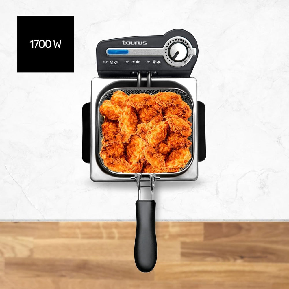 Taurus Professional 2 plus - Friteuză cu ulei, 2 litri, 1700 W, 18/8 oțel inoxidabil Electrocasnice Naty Shop