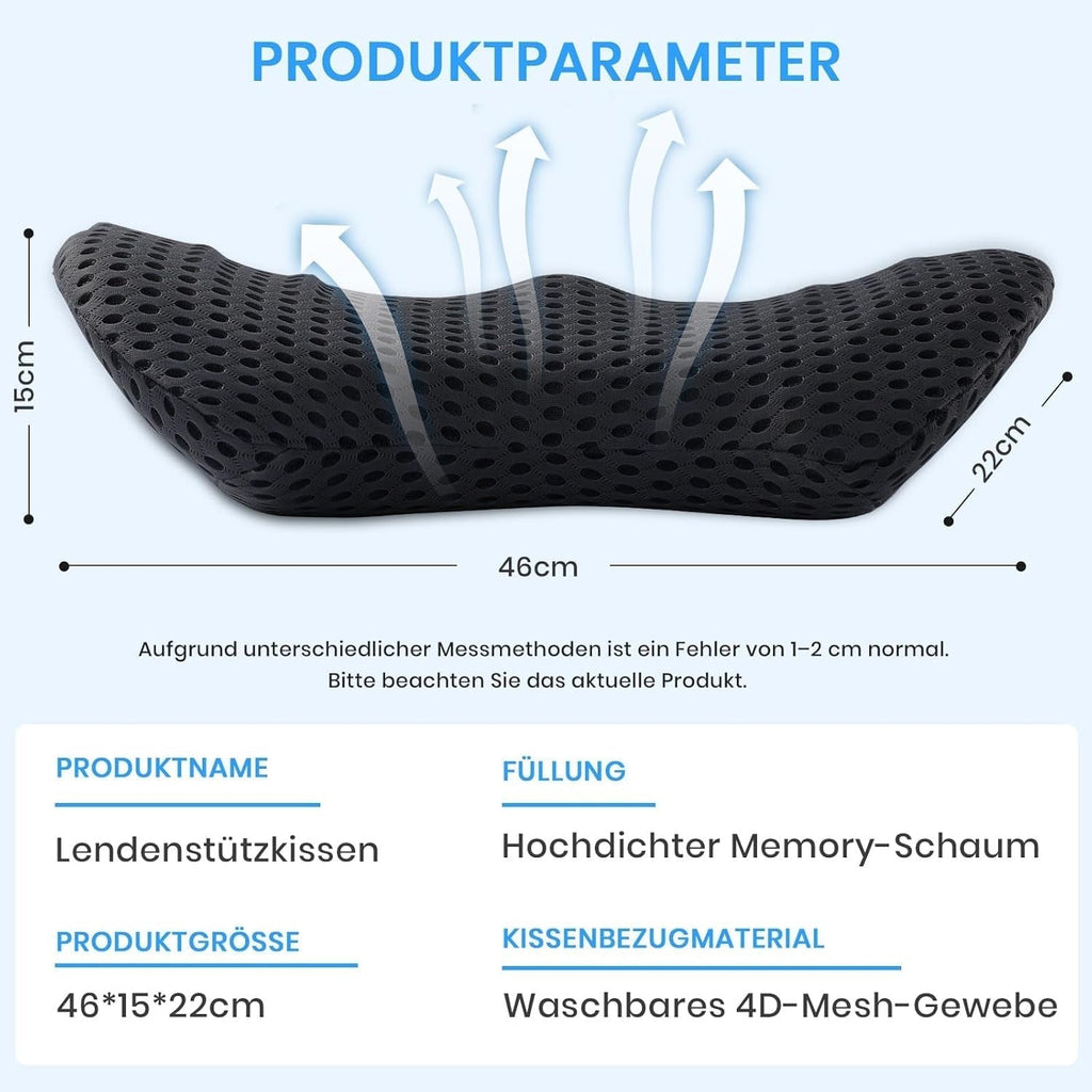 Aipwerer pernă lombară pentru spate, pernă de susținere lombară pentru scaun de birou și scaun auto, pernă de susținere pentru spate din spumă de memorie cu curea reglabilă, pernă lombară ergonomică pentru scaune auto, scaun de birou Perne lombare Naty Shop