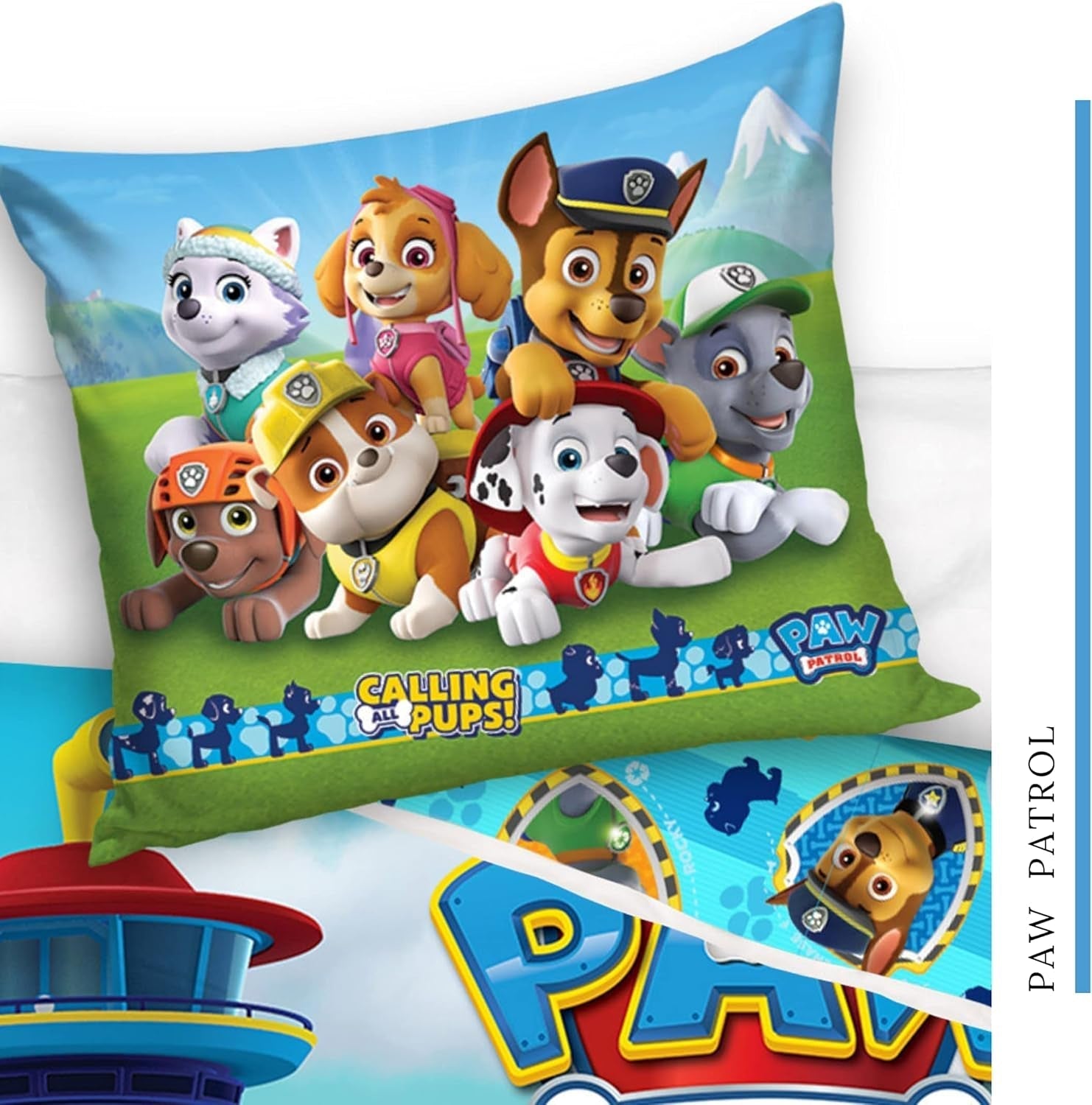 Bettbezug 100X135 40X60 Baumwolle · Kompatibel mit Paw Patrol Baby Kinderbettwäsche Für Mädchen Und Jungen · 2 Teilig · 1 Kissenbezug 40X60 + 1 Bettbezug 100X135 Cm Naty Shop