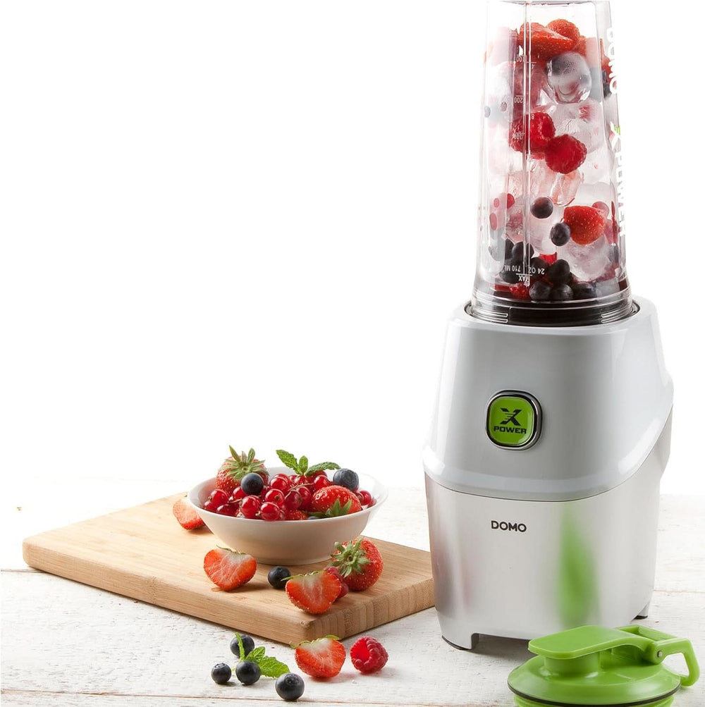 Powermixer Domo DO700BL Mit 1000W Starkem Motor - Mixen Direkt in Der Flasche, Weiß Mutter und Kind Naty Shop