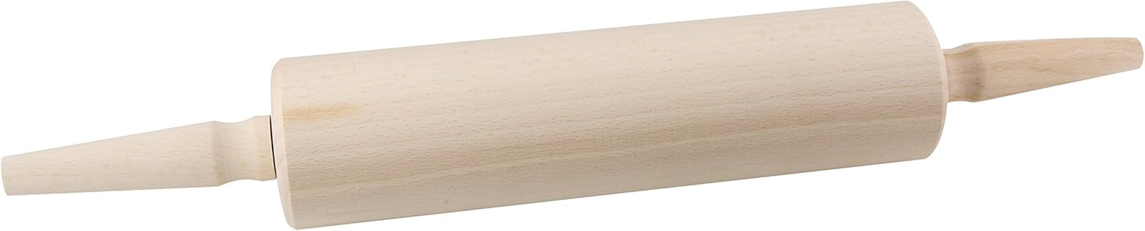 Fackelmann Teigrolle FAIR, Nudelholz aus FSC-zertifizierter Buche, Backrolle mit ergonomisch geformten Griffen (Farbe: Braun), Beladung: 1 Stück