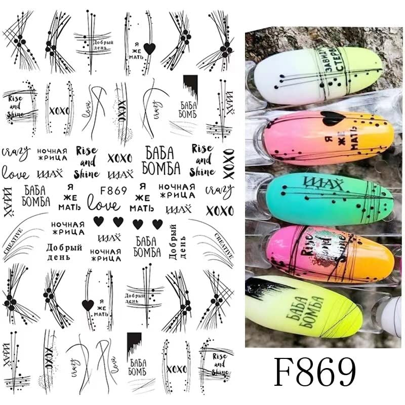 JMEOWIO Nagelsticker Blumen 10 Blatt Nagelaufkleber Selbstklebend Black White Blossom Nail Art Sticker Dekoration Nageldesign Zubehör