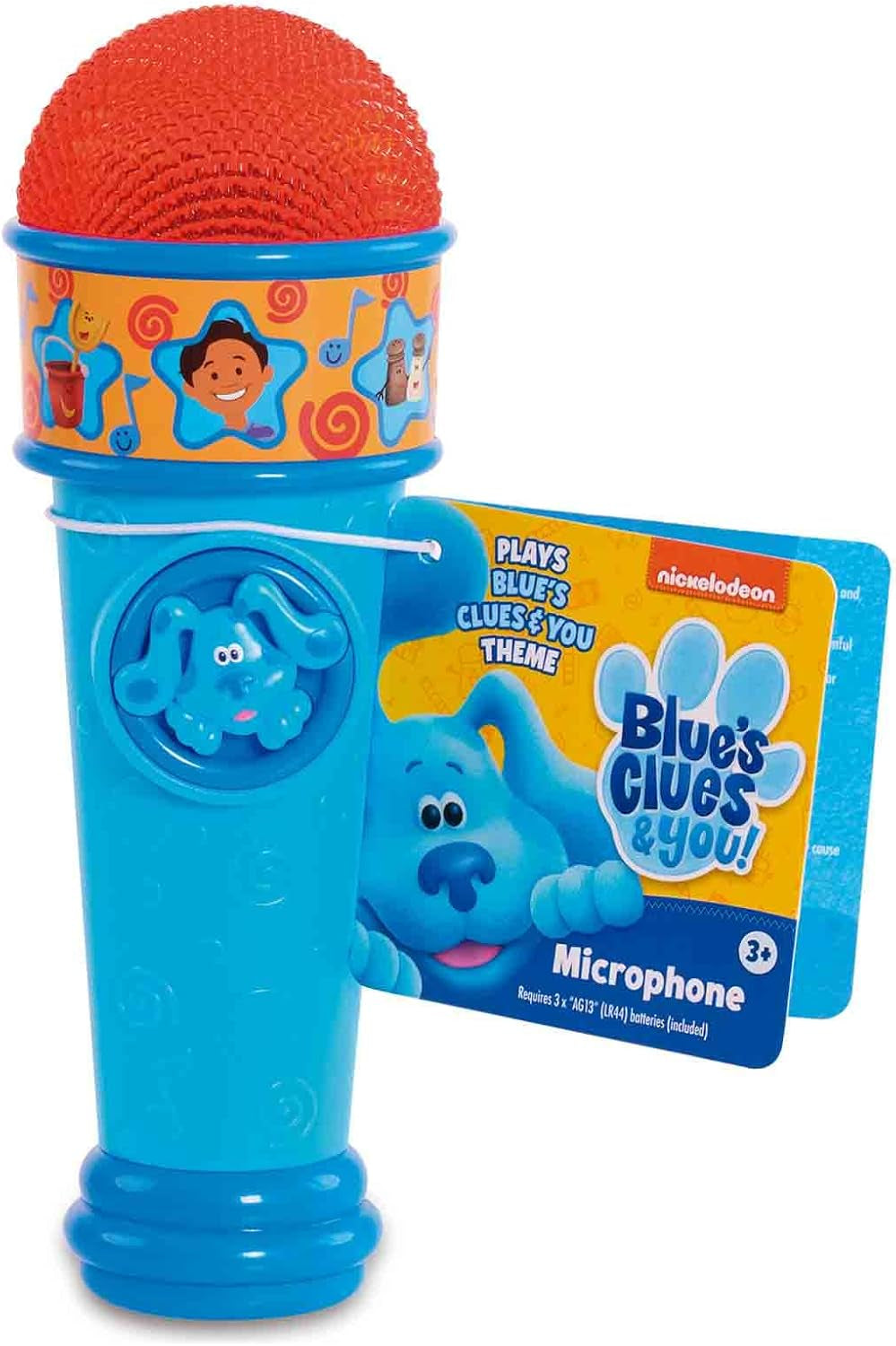 Blue and Tips, microfon albastru, jucărie pentru câini, Blues Clues, cu cântecul din seria de desene animate pentru băieți și fete de la 3 ani în sus, multicolor Jucarii Bebe Naty Shop Titlu implicit